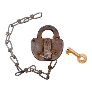 Vintage ADLAKE Railroad Switchlock lock with Lock w Chain & Key